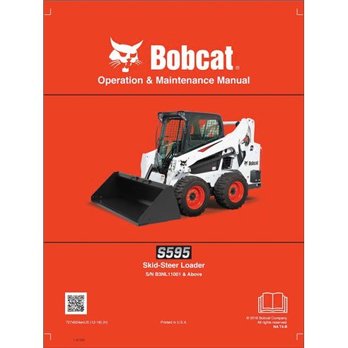 Bobcat S595 skid steer loader pdf operation & maintenance manual  - BobCat manuals - BOBCAT-S595-7274924-EN