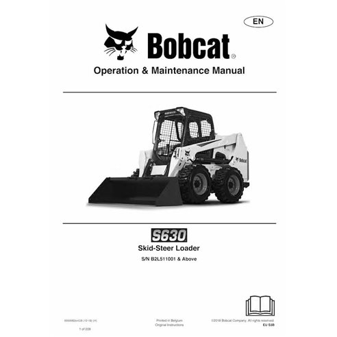 Bobcat S630 chargeuse compacte pdf manuel d'utilisation et d'entretien - Lynx manuels - BOBCAT-S630-6990982-EN