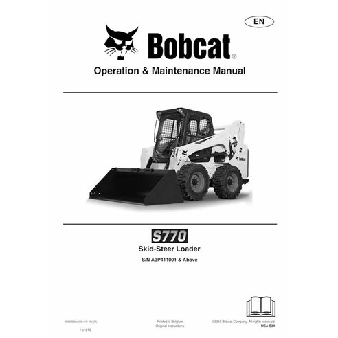 Bobcat S770 cargador de dirección deslizante pdf manual de operación y mantenimiento - Gato montés manuales - BOBCAT-S770-699...