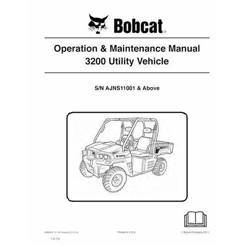 Manual de operação e manutenção do veículo utilitário Bobcat 3200 pdf - Lince manuais - BOBCAT-3200-6989597-EN
