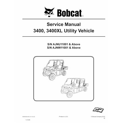 Bobcat 3400, 3400XL utility vehicle pdf service manual  - BobCat manuals - BOBCAT-3400-6989606-EN