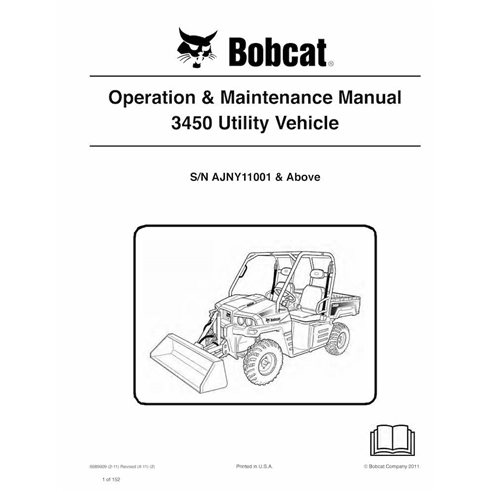 Bobcat 3450 utility vehicle pdf operation & maintenance manual  - BobCat manuals - BOBCAT-3450-6989609-EN