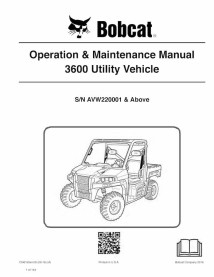 Bobcat 3600 véhicule utilitaire pdf manuel d'utilisation et d'entretien. - Lynx manuels - BOBCAT-3600-7246190-EN