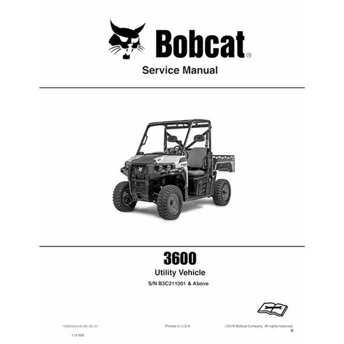 Bobcat 3600 utility vehicle pdf service manual  - BobCat manuals - BOBCAT-3600-7252955-EN