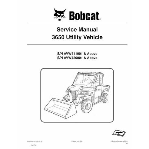 Bobcat 3650 utility vehicle pdf service manual  - BobCat manuals - BOBCAT-3650-6990367-EN