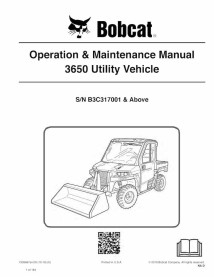 Bobcat 3650 véhicule utilitaire pdf manuel d'utilisation et d'entretien. - Lynx manuels - BOBCAT-3650-7309897-EN