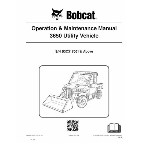 Manual de operação e manutenção do veículo utilitário Bobcat 3650 pdf - Lince manuais - BOBCAT-3650-7309897-EN