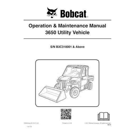 Manual de operação e manutenção do veículo utilitário Bobcat 3650 pdf - Lince manuais - BOBCAT-3650-7333500-EN