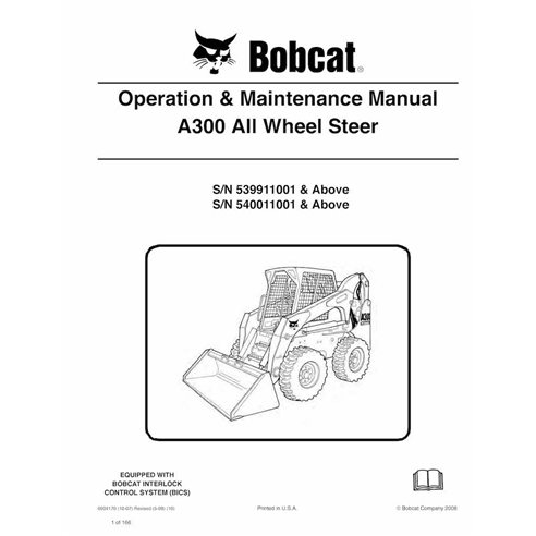 Bobcat A300 skid steer loader pdf operation & maintenance manual  - BobCat manuals - BOBCAT-A300-6904170-EN