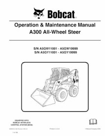 Bobcat A300 skid steer loader pdf operation & maintenance manual  - BobCat manuals - BOBCAT-A300-6986969-EN