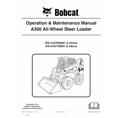 Bobcat A300 skid steer loader pdf operation & maintenance manual  - BobCat manuals - BOBCAT-A300-6987007-EN