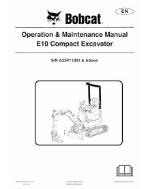 Bobcat E10 excavadora compacta pdf manual de operación y mantenimiento - Gato montés manuales - BOBCAT-E10-6986787-EN