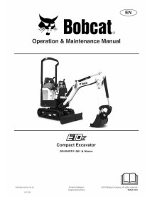 Bobcat E10Z compact excavator pdf operation & maintenance manual  - BobCat manuals - BOBCAT-E10z-7349189-EN