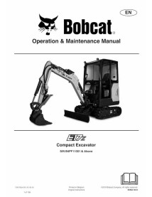 Bobcat E17Z excavadora compacta pdf manual de operación y mantenimiento - Gato montés manuales - BOBCAT-E17z-7349193-EN