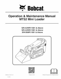 Bobcat MT52 mini track loader pdf operation & maintenance manual  - BobCat manuals - BOBCAT-MT52-6986856-EN