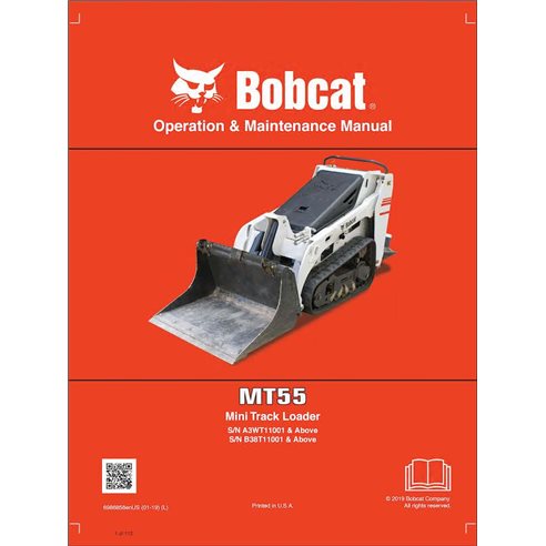 Mini carregadeira de esteira Bobcat MT55 manual de operação e manutenção em pdf - Lince manuais - BOBCAT-MT55-6986858-EN
