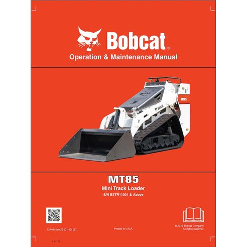 Mini carregadeira de esteira Bobcat MT85 manual de operação e manutenção em pdf - Lince manuais - BOBCAT-MT85-7274810-EN