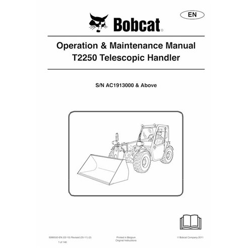Bobcat T2250 telescopic handler pdf operation & maintenance manual  - BobCat manuals - BOBCAT-T2250-6989550-EN