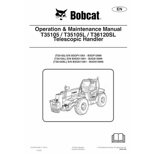 Bobcat T35105, T35105L, T36120SL chariot télescopique pdf manuel d'utilisation et d'entretien - Lynx manuels - BOBCAT-T35105_...