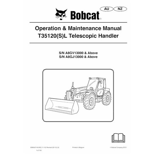 Bobcat T35120SL, T35120L chariot télescopique pdf manuel d'utilisation et d'entretien - Lynx manuels - BOBCAT-T35120-6989567-EN