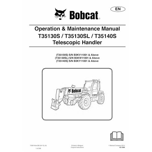 Bobcat T35130S, T35130SL, T35140S chariot télescopique pdf manuel d'utilisation et d'entretien - Lynx manuels - BOBCAT-T35130...
