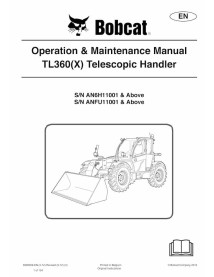 Bobcat TL360, TL360X chariot télescopique pdf manuel d'utilisation et d'entretien - Lynx manuels - BOBCAT-TL360-6990099-EN