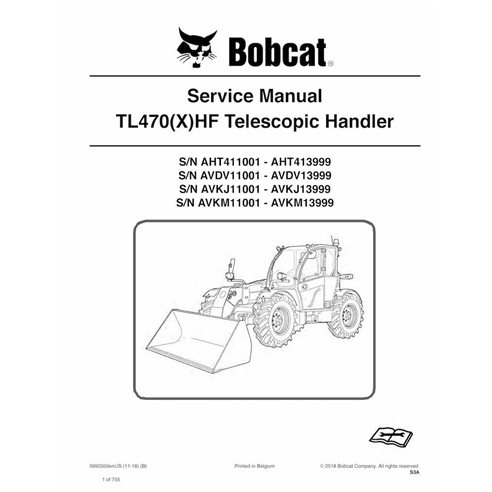 Bobcat TL470X, TL47HF manipulador telescópico pdf manual de servicio - Gato montés manuales - BOBCAT-TL470HF-6990359-EN