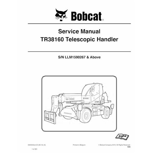 Bobcat TR38160 manipulador telescópico pdf manual de servicio - Gato montés manuales - BOBCAT-TR38160-6990609-EN