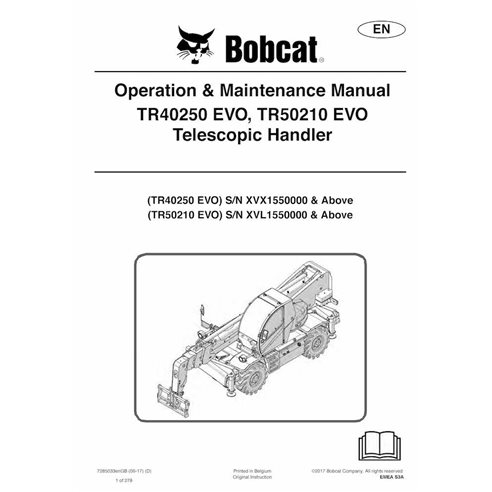 Bobcat TR40250 EVO, TR50210 EVO manipulador telescópico pdf manual de operación y mantenimiento - Gato montés manuales - BOBC...