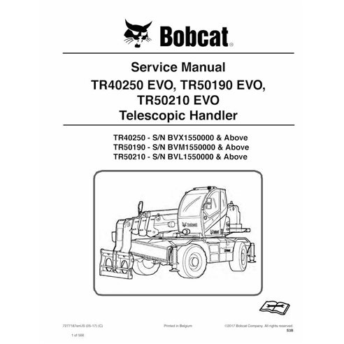 Bobcat TR40250 EVO, TR50190 EVO, TR50210 EVO chariot télescopique pdf manuel d'entretien - Lynx manuels - BOBCAT-TR50190_TR50...