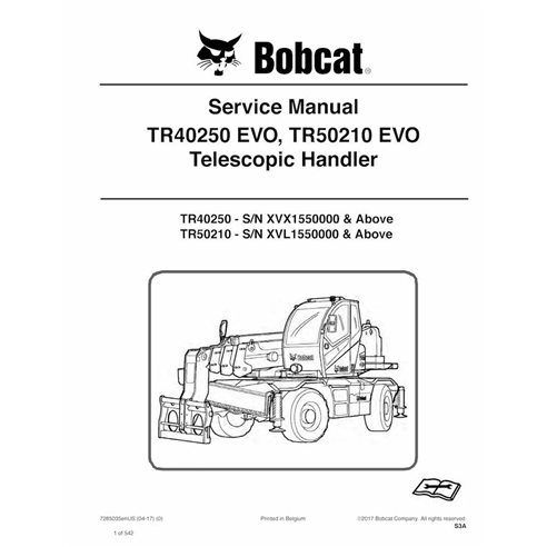 Bobcat TR40250 EVO, TR50210 EVO chariot télescopique pdf manuel d'entretien - Lynx manuels - BOBCAT-TR50210_TR40250-7285035-EN