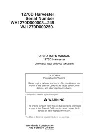 John Deere 1270D abatteuse pdf manuel d'utilisation - John Deere manuels - JD-OMF063723-EN