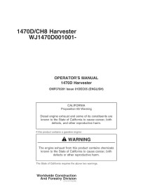 JD-F070281 John Deere 1470D harvester operator's manual (F070281)