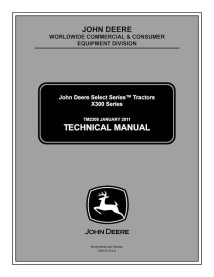 John Deere X300, X304, X310, X320, X324, X340, X360 trator pdf manual técnico - tudo incluído - John Deere manuais - JD-TM230...