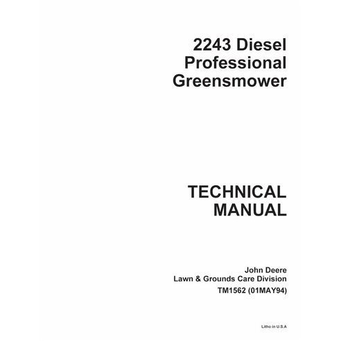 John Deere 2243 mower pdf technical manual  - John Deere manuals - JD-TM1562-EN