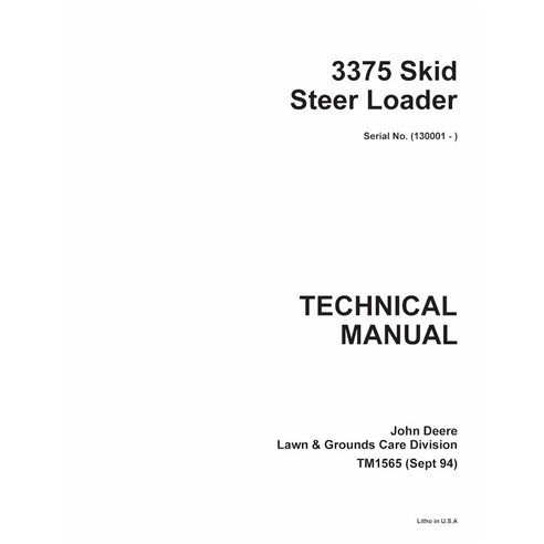 Manual técnico da minicarregadeira John Deere 3375 pdf - John Deere manuais - JD-TM1565-EN