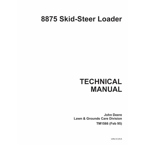 TM1566 John Deere 8875 skid steer loader technical manual (TM1566)