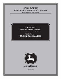 John Deere 325, 345 lawn tractor pdf technical manual  - John Deere manuals - JD-TM1574-EN