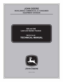 TM1574 Manual técnico do trator de grama John Deere 325, 345 (TM1574)