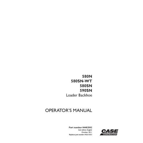 CASE-84482502 Manual do operador da retroescavadeira Case 580N, 580SN-WT, 580SN, 590SN
