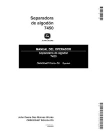 Colhedora de algodão John Deere 7450 pdf manual do operador ES - John Deere manuais - JD-OMN200467-ES