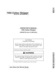 JD-OMN300182 Manual do operador da colhedora de algodão John Deere 7455 (OMN300182)