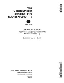 JD-OMN200840 Manual del operador de la cosechadora de algodón John Deere 7455 (OMN200840)