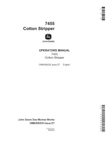 John Deere 7455 cotton picker pdf operator's manual  - John Deere manuals - JD-OMN200535-EN