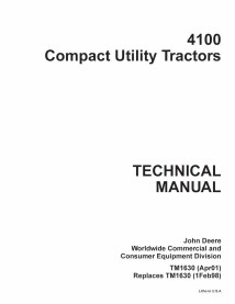 Manual técnico do trator utilitário compacto John Deere 4100 pdf - John Deere manuais - JD-TM1630-EN