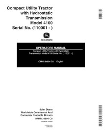 Manual do operador do trator utilitário compacto John Deere 4100 pdf - John Deere manuais - JD-OMM134994-EN