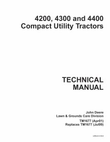 John Deere 4200, 4300, 4400 compact utility tractor pdf technical manual  - John Deere manuals - JD-TM1677-EN