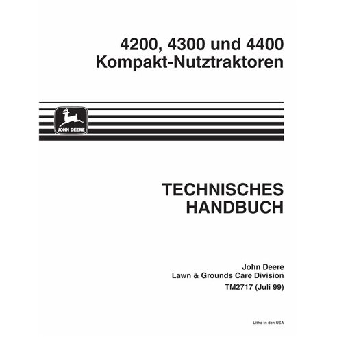 TM2717-DE Manual técnico do trator utilitário compacto John Deere 4200, 4300, 4400 DE (TM2717)