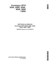 John Deere 9540, 9560, 9580, 9640, 9660, 9680 WTS combine pdf manual do operador PL - John Deere manuais - JD-OMZ93043-PL