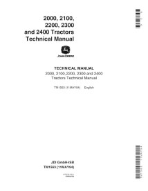 John Deere 2000, 2100, 2200, 2300, 2400 tracteur manuel technique pdf - tout compris - John Deere manuels - JD-TM1563-EN